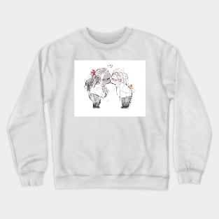 black and white kissy poo Crewneck Sweatshirt